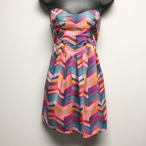 Billabong Dresses & Skirts - 🔆Billabong multicolored strapless dress w/buttons